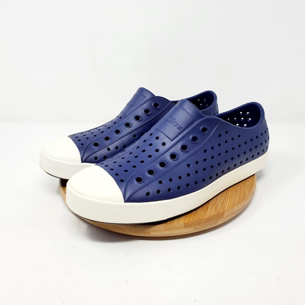 Native Jefferson Shoes Womens 10 Blue Slip‎ On Rubber Water Lightweight Sneakers
